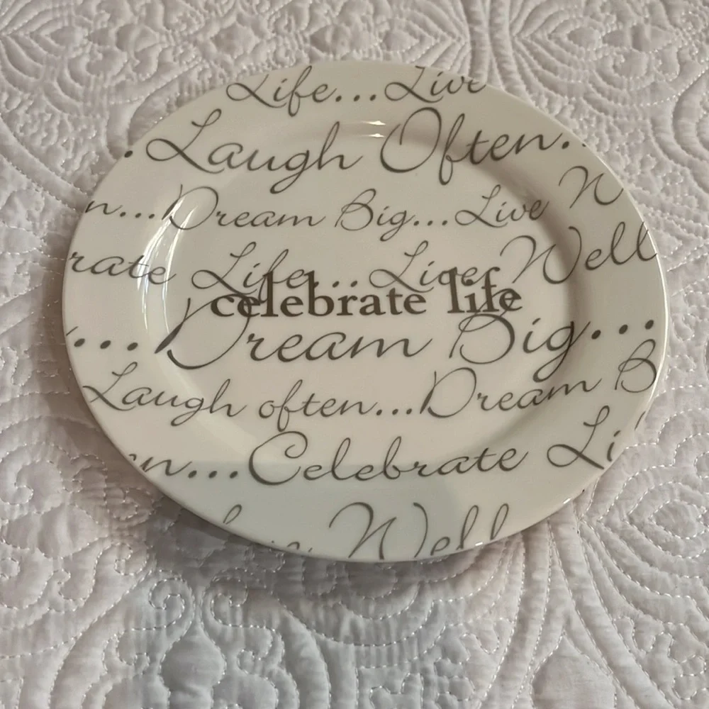 Celebration Bowring‎ round dessert plates, set of 4, NWOT